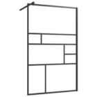 Vidaxl Walk-in Shower Wall With Clear Esg Glass 100X195 Cm Black