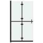 Vidaxl Foldable Walk-in Shower Wall Frosted Esg Glass 90X190 Cm