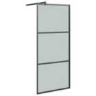 Vidaxl Walk-in Shower Wall 90X195Cm Dark Esg Glass Black