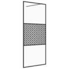 Vidaxl Walk-in Shower Wall With Clear Esg Glass 80X195 Cm Black