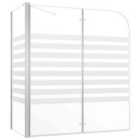 Vidaxl Bath Enclosure 120X68X130 Cm Tempered Glass Stripe