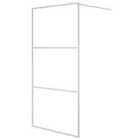 Vidaxl Walk-in Shower Wall Silver 100X195 Cm Clear Esg Glass