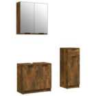 Vidaxl 3 Piece Bathroom Cabinet Set Smoked Oak Engineered Wood