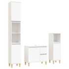Vidaxl 3 Piece Bathroom Cabinet Set White Engineered Wood
