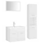 Vidaxl Bathroom Furniture Set White Engineered Wood