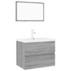 Vidaxl Bathroom Furniture Set Grey Sonoma Engineered Wood