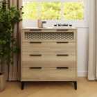 GFW Ezra 4 Drawer Chest Oak