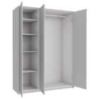 Wickes Claydon Grey Slab Triple Wardrobe with Rail, Shelves, Plinth & Panels - 2083 x 1536mm