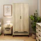 GFW Ezra 2 Door 1 Drawer Wardrobe Oak