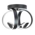 Beliani LED Ceiling Lamp Nura Metal Black