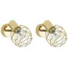 Beliani Set Of 2 Spotlight Lamps Chenab Adjustable Metal Gold
