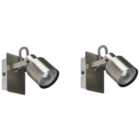 Beliani Set Of 2 Spotlight Lamps Bonte Adjustable Metal Silver