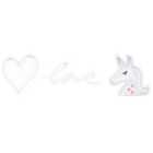 Beliani Set Of 3 Neon LED Signs Susie Pink