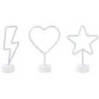 Beliani Set Of 3 Neon LED Signs Floretta Multicolour