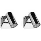 Beliani Set Of 2 Spotlight Lamps Rosetta Adjustable Metal Silver