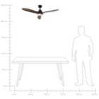 Beliani Ceiling Fan With Light Moyar With Remote Dark Brown