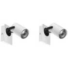 Beliani Set Of 2 Spotlight Lamps Klip Adjustable Metal White