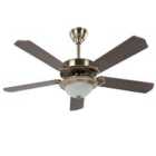 Beliani Ceiling Fan With Light Begej With Remote Dark Brown