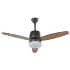 Beliani Ceiling Fan With Light Mlava With Remote Brown