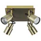 Beliani 4 Light Spotlight Bonte Adjustable Metal Brass