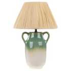 Beliani Table Lamp Limones Ceramic Green