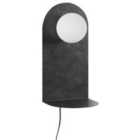 Beliani Wall Lamp Mapi With Shelf Metal Graphite Grey