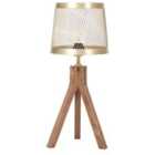 Beliani Table Lamp Beki Mango Wood Brown