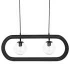 Beliani Pendant Lamp Ayensu Mango Wood Black