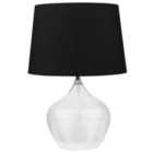Beliani Table Lamp Osum Glass Black
