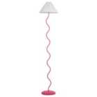Beliani Floor Lamp Jikawo Metal Pink