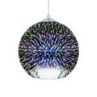 Beliani Pendant Lamp Sessera Glass Silver
