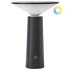 Beliani Wireless LED Table Lamp Levira With Dimmer Metal Black