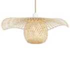 Beliani Pendant Lamp Bonito Bamboo Wood Light Brown