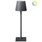 Beliani Wireless LED Table Lamp Baceiro With Dimmer Metal Dark Grey