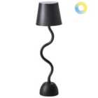 Beliani Wireless LED Table Lamp Vouga With Dimmer Metal Black