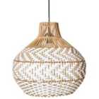 Beliani Pendant Lamp Yauco Rattan White