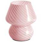 Beliani Table Lamp Lobo Glass Pink