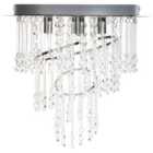 Beliani Chandelier Esmelle L Crystal Silver