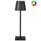 Beliani Wireless LED Table Lamp Valira Metal Black