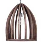 Beliani Pendant Lamp Manair Mango Wood Dark Brown