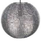 Beliani Pendant Lamp Seine Metal Silver