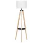 Beliani Floor Lamp Bluff Pine Wood White