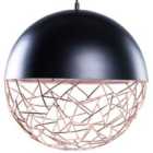 Beliani Pendant Lamp Padma Metal Black