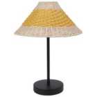 Beliani Table Lamp Momba Paper Rope Yellow