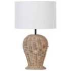Beliani Table Lamp Furelos Rattan Natural