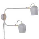 Beliani Wall Lamp Estrella Adjustable Metal Light Grey