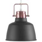 Beliani Pendant Lamp Narmada Metal Graphite Grey