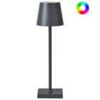 Beliani Wireless LED Table Lamp Valira Metal Dark Grey
