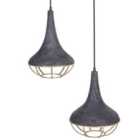 Beliani Pendant Lamp Bagmati Mango Wood Black