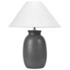 Beliani Table Lamp Patillas Ceramic Black